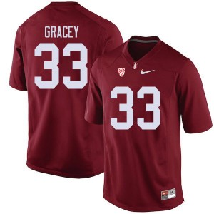 Men Alex Gracey Cardinal Stanford University College Football #33 Jersey 357552-993