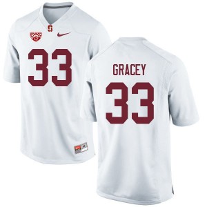 Men Alex Gracey White Stanford University College Football #33 Jersey 173815-262