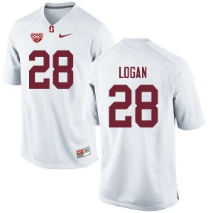 Men Donjae Logan White Stanford College Football #28 Jersey 252375-644