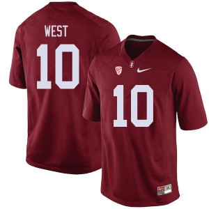 Men Jack West Cardinal Stanford Cardinal College Football #10 Jersey 354523-412