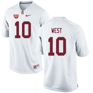 Men Jack West White Stanford College Football #10 Jersey 257537-775