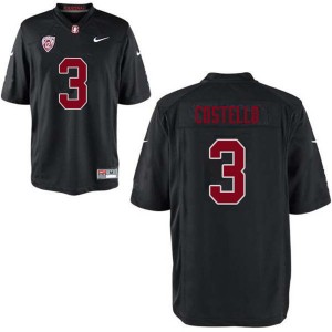 Men K.J. Costello Black Stanford Cardinal College Football #3 Jersey 643317-849