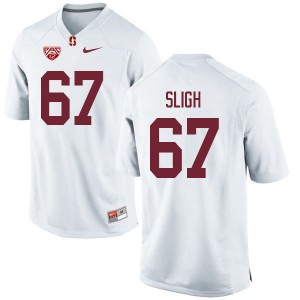Men Nicholas Sligh White Stanford University College Football #67 Jersey 824103-222