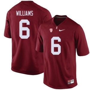 Men Reagan Williams Cardinal Stanford University College Football #6 Jersey 133756-582