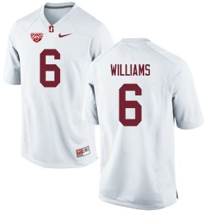 Men Reagan Williams White Stanford University College Football #6 Jersey 617061-968