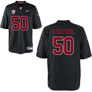 Men Trey Stratford Black Stanford College Football #50 Jersey 848883-803