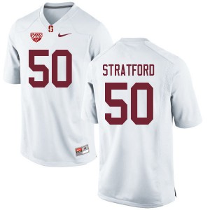 Men Trey Stratford White Stanford University College Football #50 Jersey 347272-989