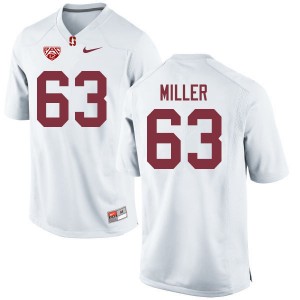 Men Barrett Miller White Stanford Cardinal College Football #63 Jersey 123695-131