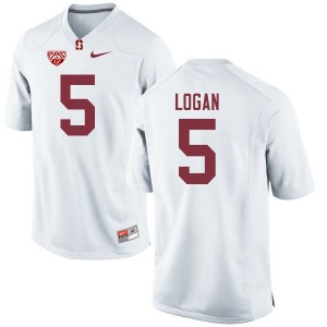 Men Donjae Logan White Stanford University College Football #5 Jersey 885566-552