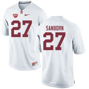 Men Ryan Sanborn White Stanford University College Football #27 Jersey 522178-784