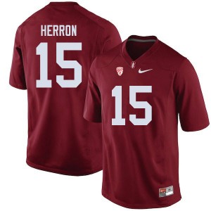 Men Stephen Herron Cardinal Stanford Cardinal College Football #15 Jersey 731219-991