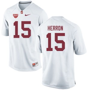Men Stephen Herron White Stanford College Football #15 Jersey 172809-391