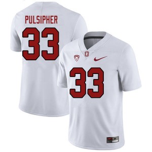 Men Anson Pulsipher White Stanford University College Football #33 Jersey 879739-201