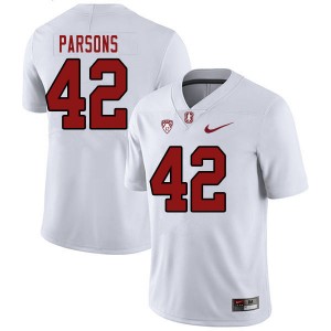 Men Bailey Parsons White Stanford University College Football #42 Jersey 922728-305