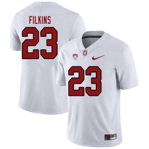 Men Casey Filkins White Stanford University College Football #23 Jersey 565938-919