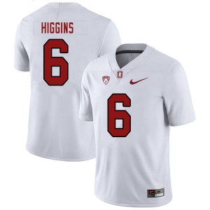 Men Elijah Higgins White Stanford University College Football #6 Jersey 169881-602