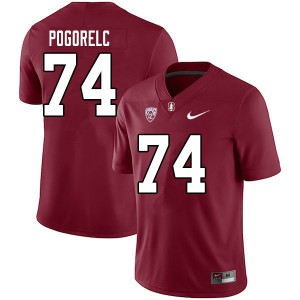 Men James Pogorelc Cardinal Stanford Cardinal College Football #74 Jersey 392378-568