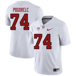 Men James Pogorelc White Stanford College Football #74 Jersey 195813-885