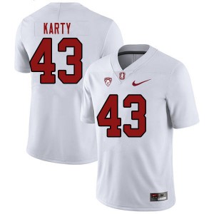 Men Joshua Karty White Stanford Cardinal College Football #43 Jersey 193561-884