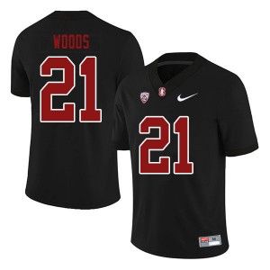 Men Justus Woods Black Stanford College Football #21 Jersey 643610-626
