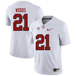 Men Justus Woods White Cardinal College Football #21 Jersey 230428-475
