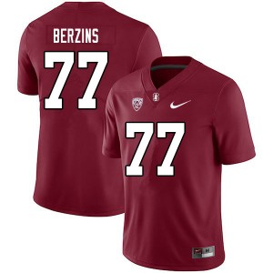 Men Logan Berzins Cardinal Cardinal College Football #77 Jersey 826480-287