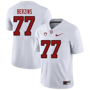 Men Logan Berzins White Stanford College Football #77 Jersey 783427-876