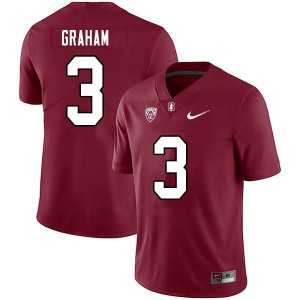 Men Marcus Graham Cardinal Stanford University College Football #3 Jersey 589292-674