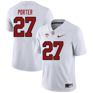 Men Omari Porter White Stanford University College Football #27 Jersey 511957-747