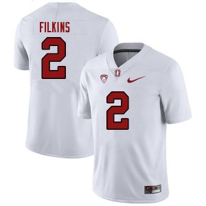 Men Casey Filkins White Cardinal College Football #2 Jersey 785409-670