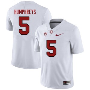 Men John Humphreys White Stanford University College Football #5 Jersey 170051-946