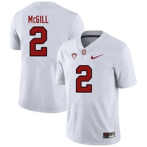 Men Jonathan McGill White Stanford College Football #2 Jersey 829581-250