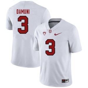 Men Levani Damuni White Stanford Cardinal College Football #3 Jersey 564607-619
