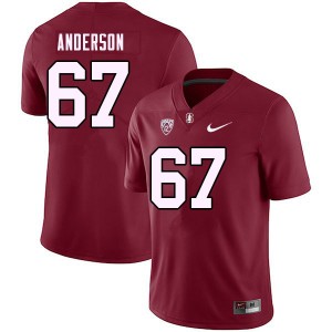 Men Fisher Anderson Cardinal Stanford College 2023 Football #67 Jersey 587396-570