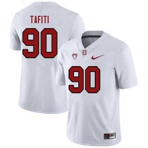 Men Tevarua Tafiti White Stanford College 2023 Football #90 Jersey 392334-857
