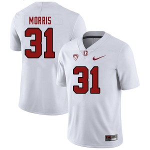 Men Aaron Morris White Stanford Cardinal College Football #31 Jersey 299555-851