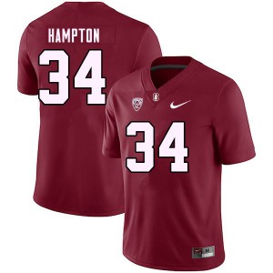 Men Caleb Hampton Cardinal Cardinal College Football #34 Jersey 446396-684