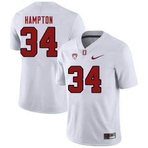 Men Caleb Hampton White Stanford University College Football #34 Jersey 242899-657