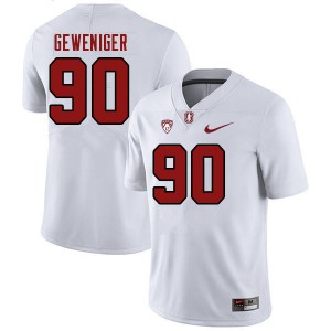 Men Gavin Geweniger White Stanford Cardinal College Football #90 Jersey 327091-681