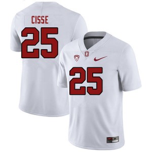 Men Ismael Cisse White Stanford College Football #25 Jersey 242466-595