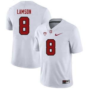 Men Justin Lamson White Stanford College Football #8 Jersey 532198-932