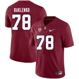 Men Luke Baklenko Cardinal Stanford University College Football #78 Jersey 138729-196