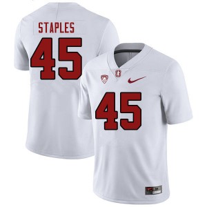 Men Omar Staples White Stanford College Football #45 Jersey 502681-221