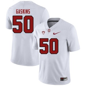 Men R.J. Gaskins White Stanford University College Football #50 Jersey 857070-790