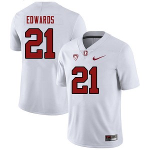 Men Scotty Edwards White Stanford University College Football #21 Jersey 732870-392