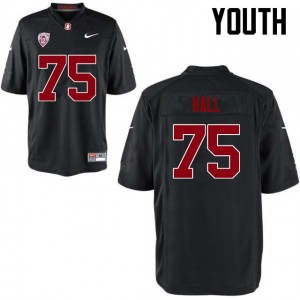Youth A.T. Hall Black Stanford College Football #75 Jersey 104416-356