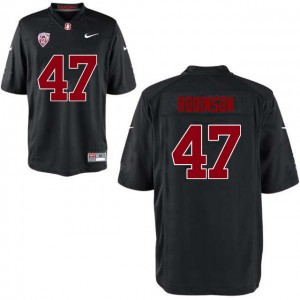 Men Alex Robinson Black Stanford University College Football #47 Jersey 225204-720