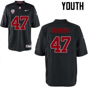 Youth Alex Robinson Black Stanford College Football #47 Jersey 300598-217
