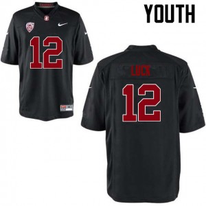 Youth Andrew Luck Black Stanford Cardinal College Football #12 Jersey 376075-163