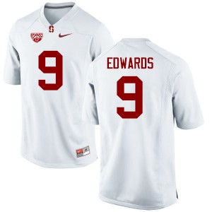 Men Ben Edwards White Stanford College Football #9 Jersey 751332-930